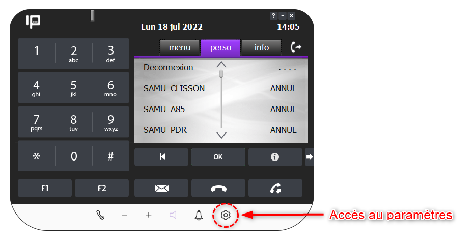 Lun 18 jul 
Deconnexion 
SAMU_CLISSON 
SAMU A85 
SAMU_PDR 
14:05 
ANNUL 
ANNUL 
ANNI_JL 
Acces ąuoaramëtręș 