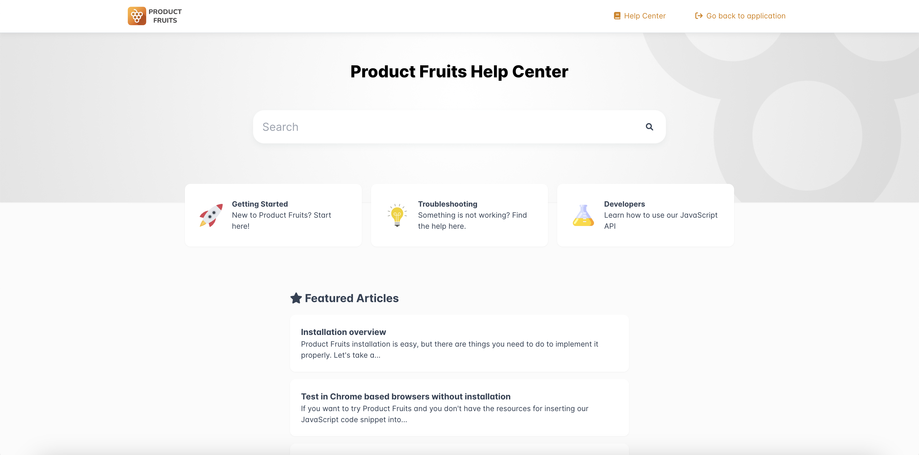 The Product Fruits Help Center