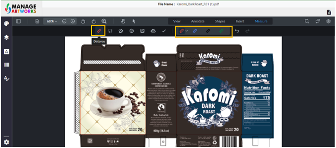 To measure an element on your packaging artwork to confirm it to its PDP size