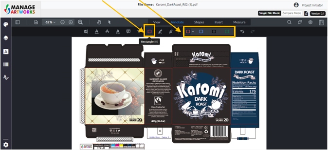 Insert a shape on your packaging artwork