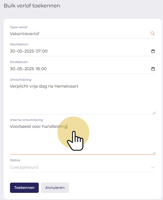 Geef omschrijving op