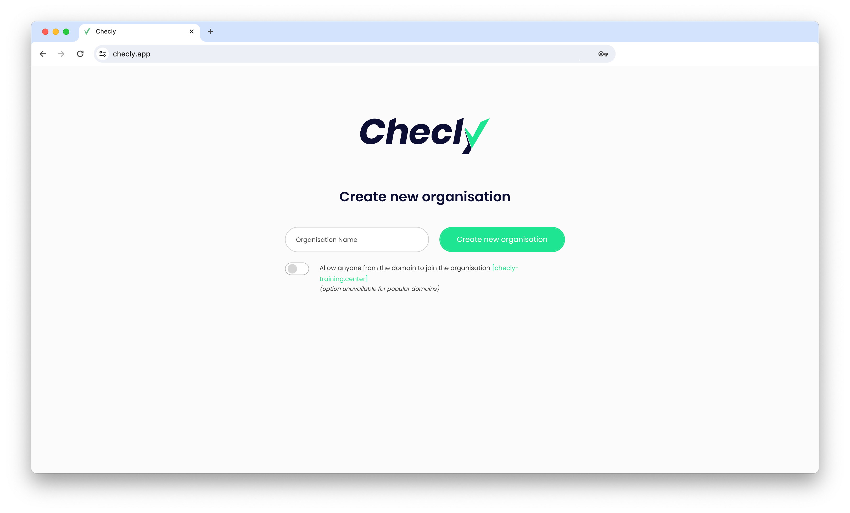 create organisation checly