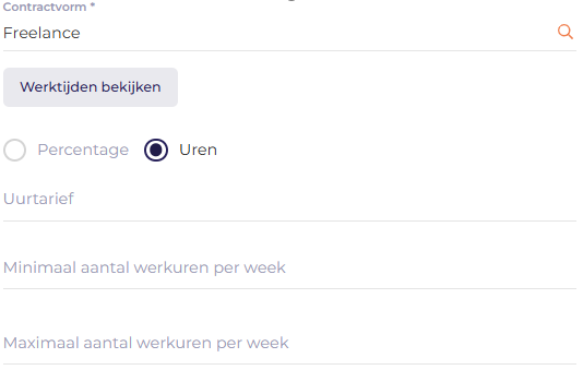 Freelance contract - uren