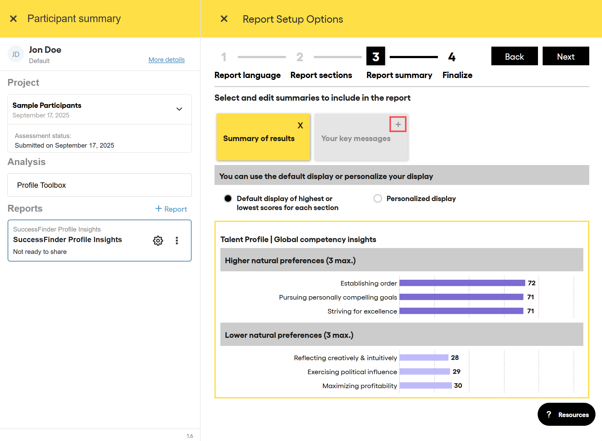 How to configure your key messages - SuccessFinder Help & Resources Center