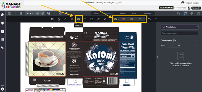 Add a note to the packaging artwork