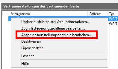 Anspruchsregeln bearbeiten