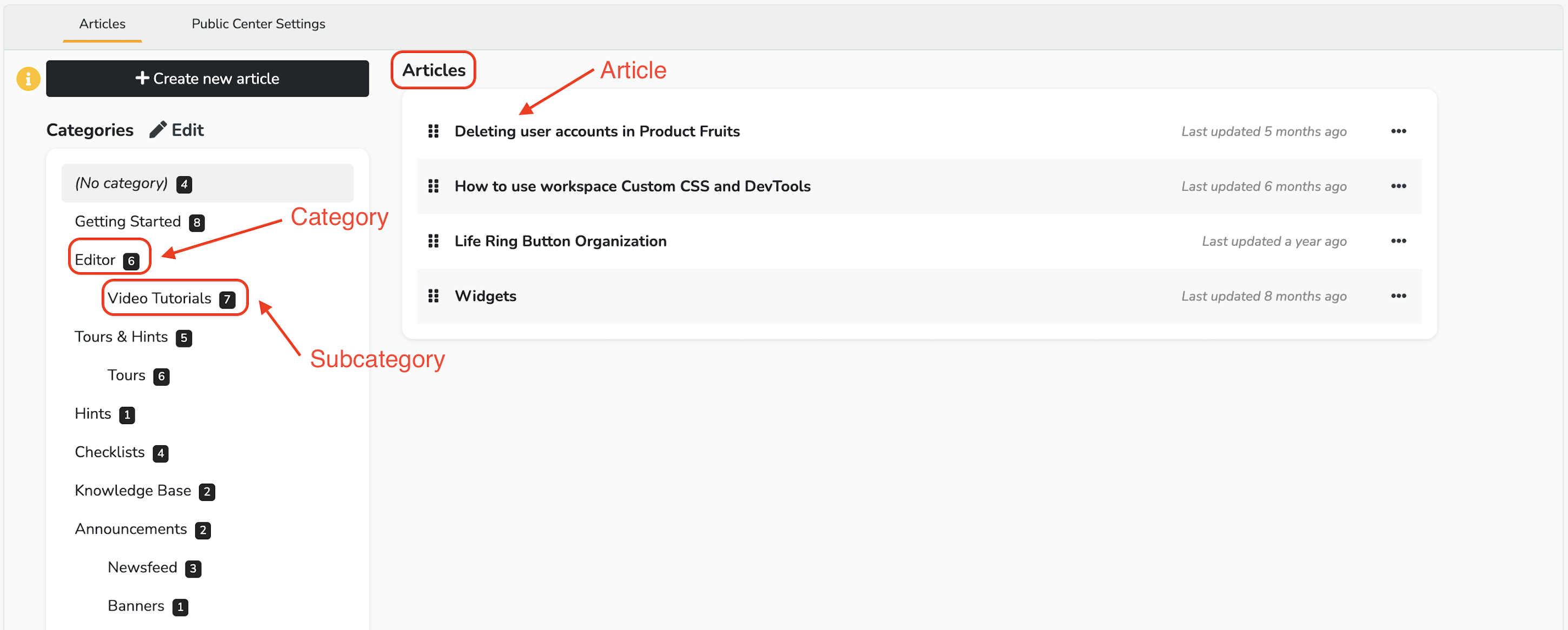 How to Create Content in the Knowledge Base - Product Fruits Help Center
