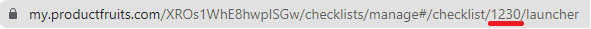 a URL showing where to find the checklist ID