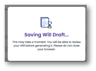 Saving Will Draft modal