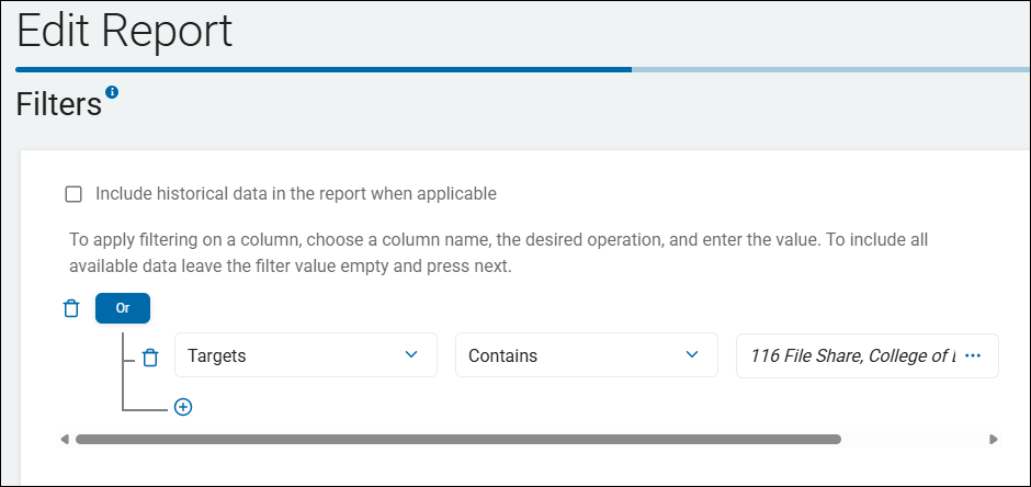 Filters Setup for On-Premise File Share Report