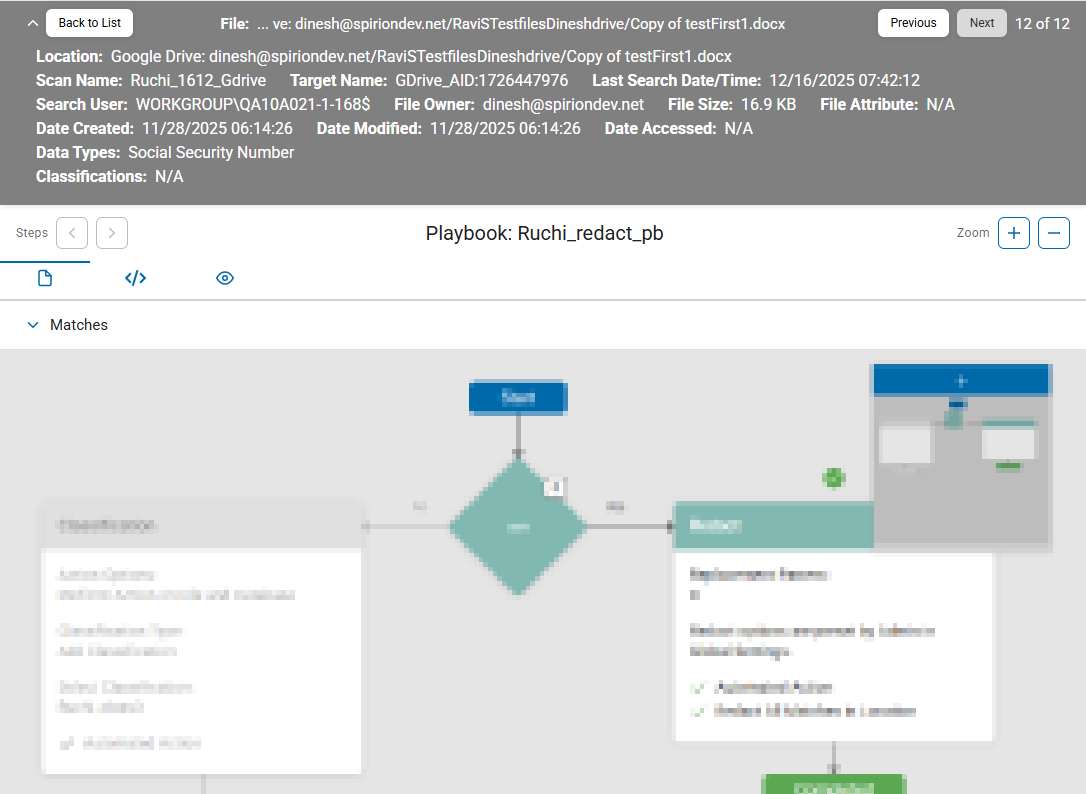 Playbook Executor sample view