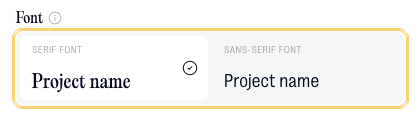 Font style options in studio branding settings