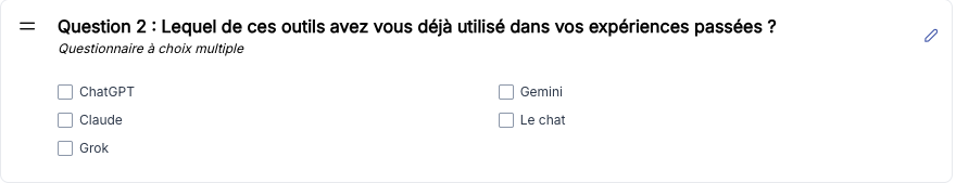 {À CAPTURER} — Aperçu d'une question de type "Question à choix multiples" dans le formulaire apprenant