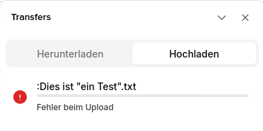 Fehlermeldung Upload fehlgeschlagen