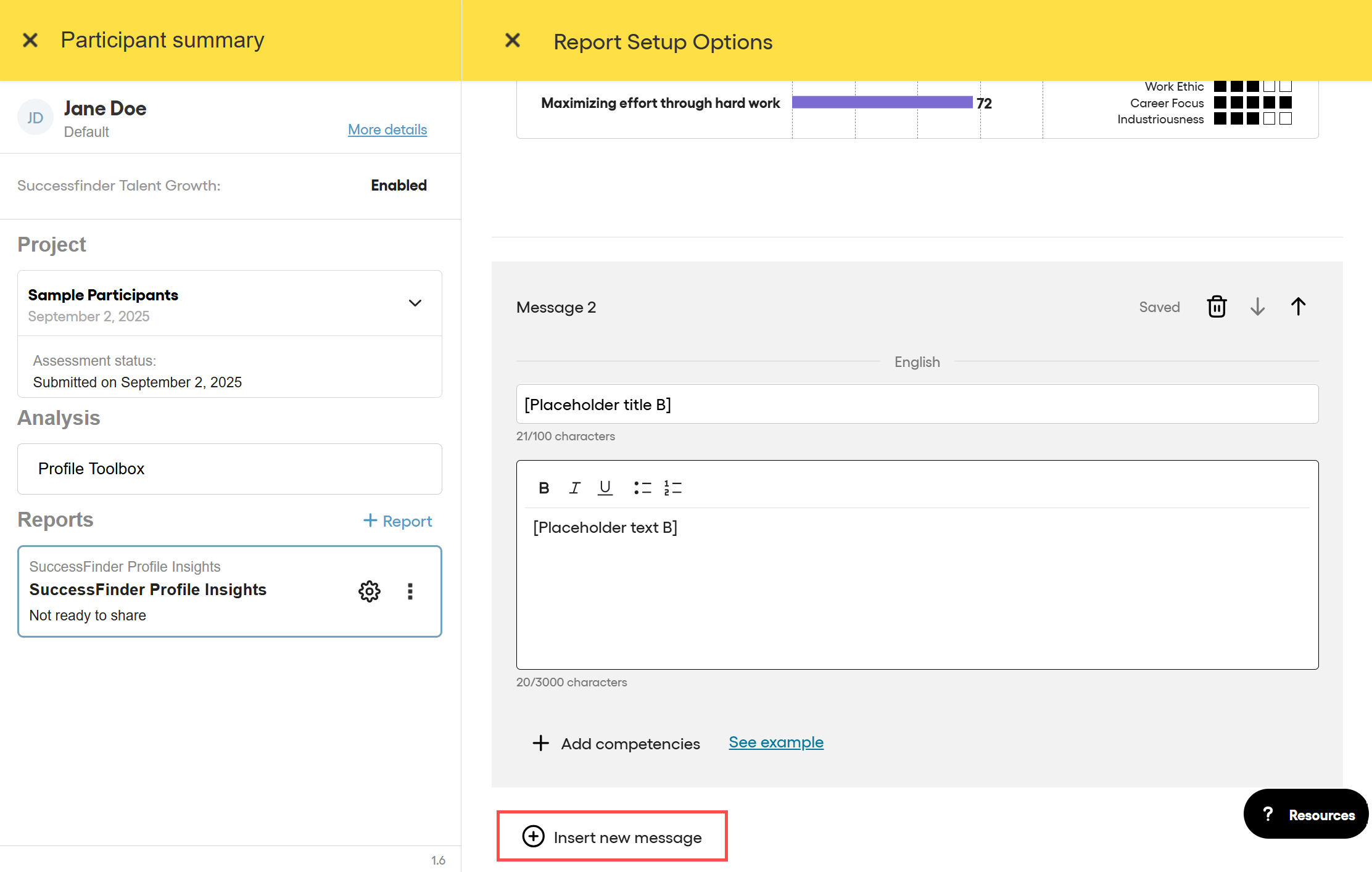 How to configure your key messages - SuccessFinder Help & Resources Center