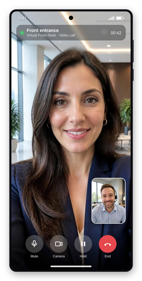 Answer visitors face to face from your phone