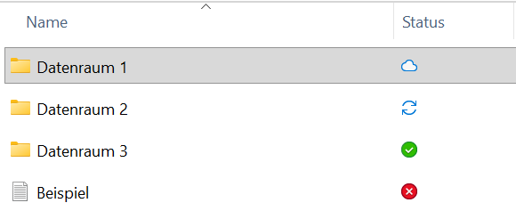 Übersicht der Status-Icons im Explorer