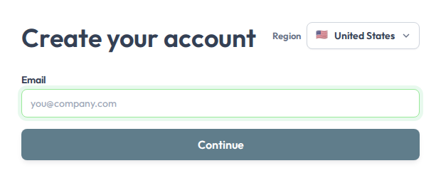The Create your account page