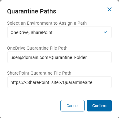 Multiple environment quarantine paths