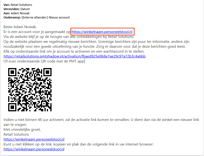Mail nieuw account