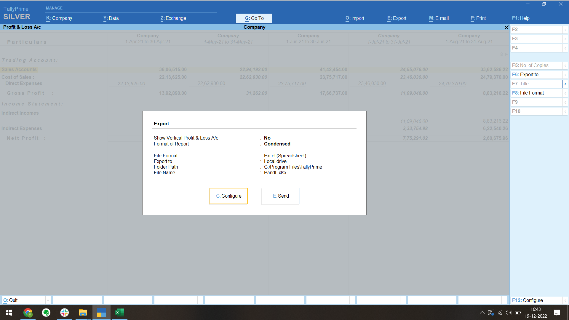 Exporting data from tally help center