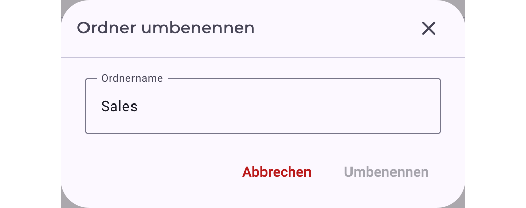 Der Dialog Ordner umbenennen