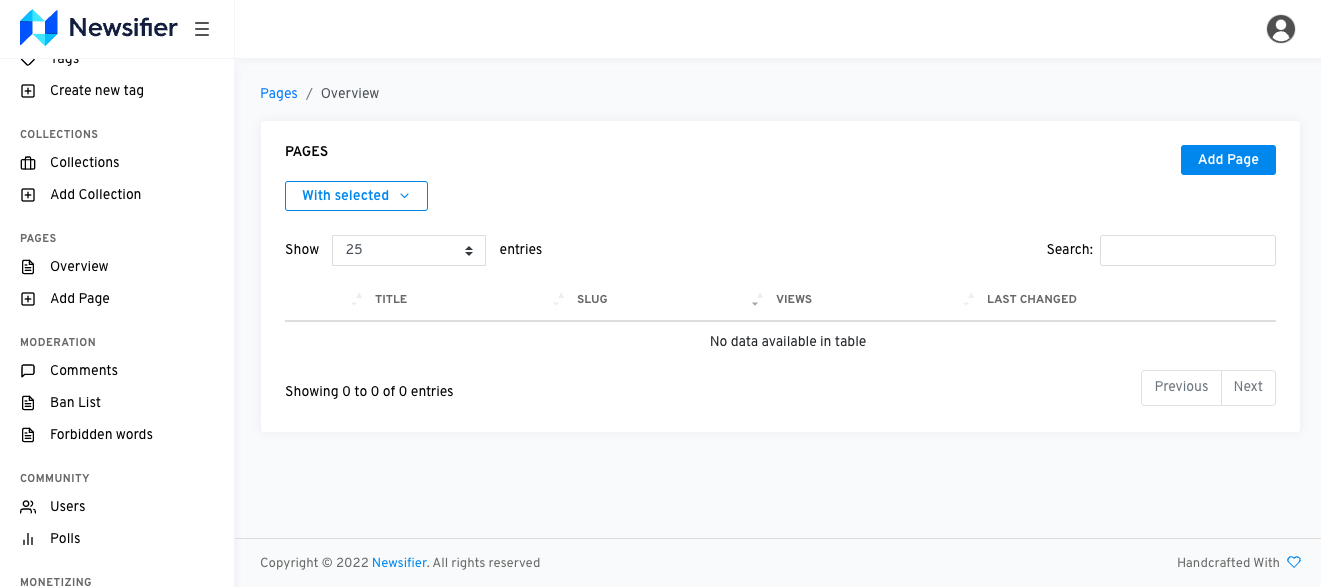 How to set up new pages? Newsifier Helpcenter