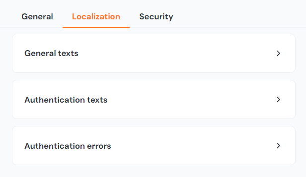 The localization menu of the Customer portal