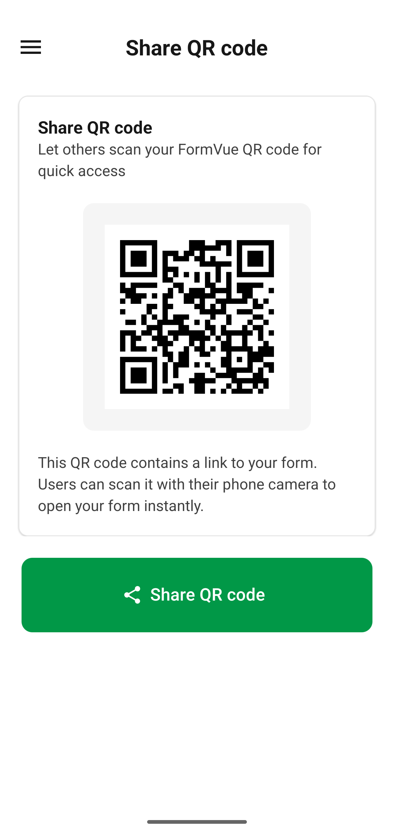FormVue QR code