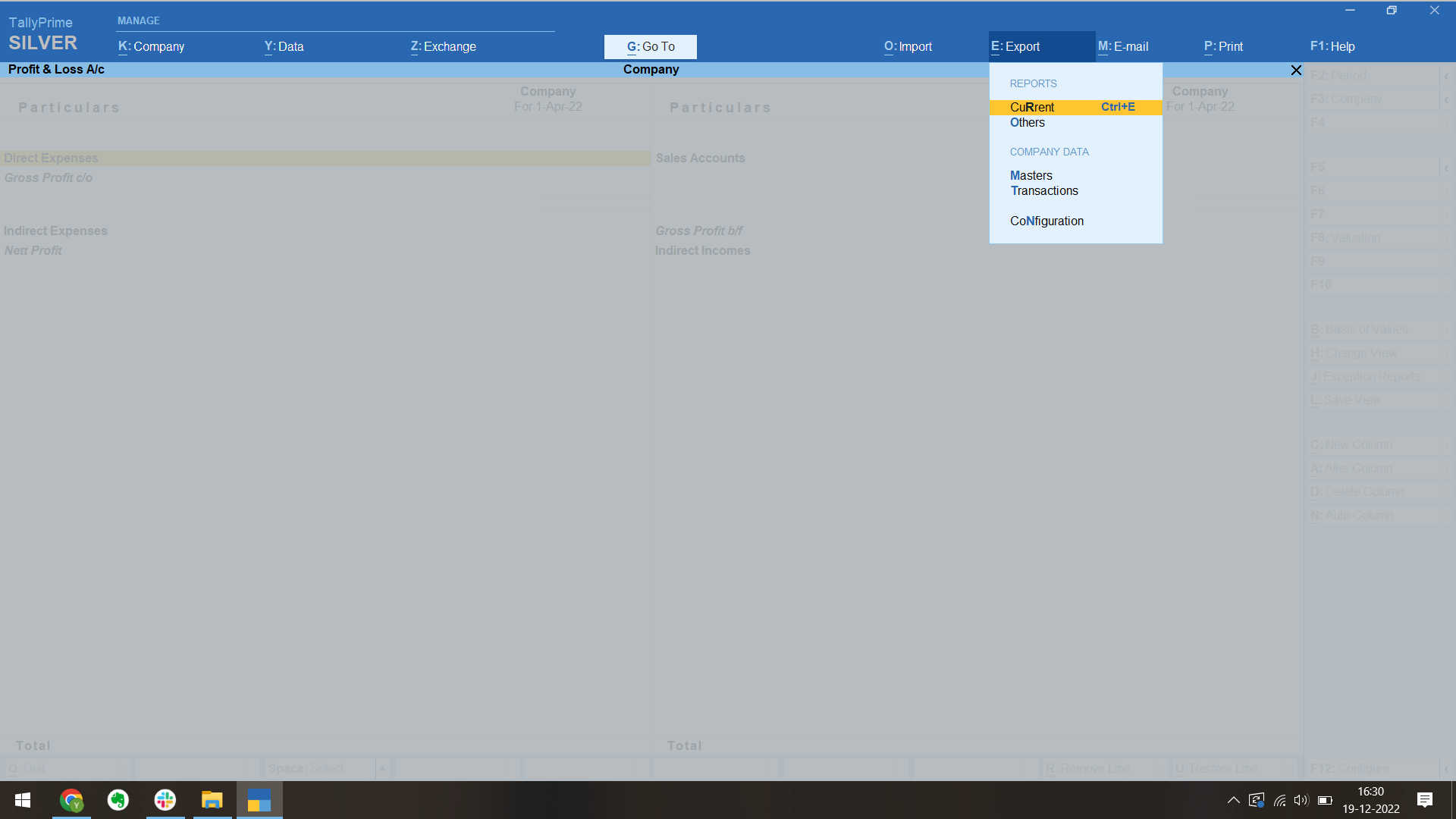 Exporting data from tally help center