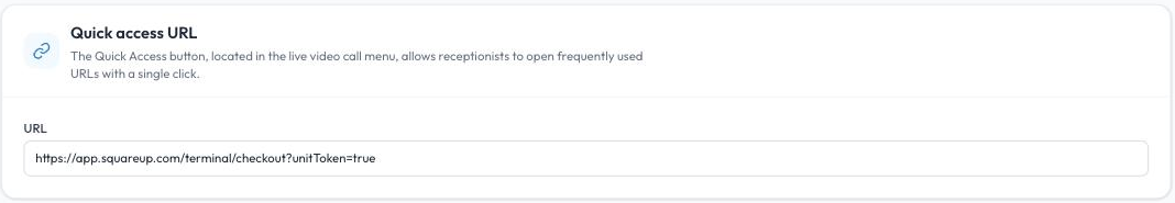The Quick access URL setting