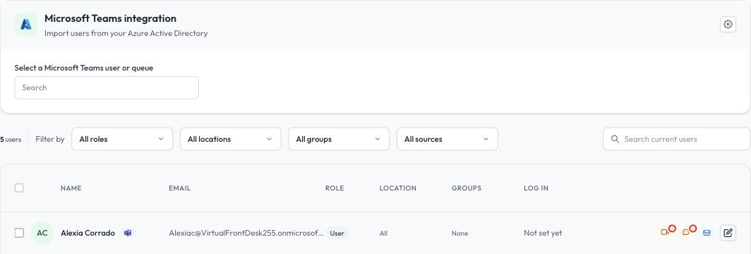 Importing users from your Azure directory