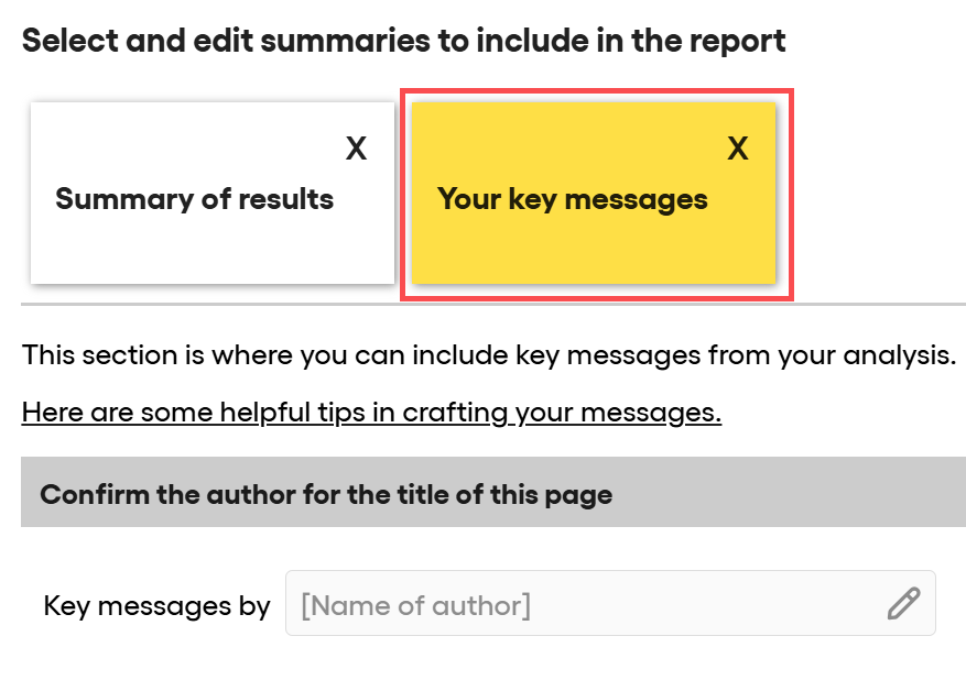 How to configure your key messages - SuccessFinder Help & Resources Center