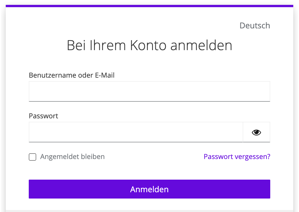 Die Anmeldeseite von Noreja mit Benutzername oder E-Mail, Passwort, Angemeldet bleiben, Passwort vergessen? und Anmelden