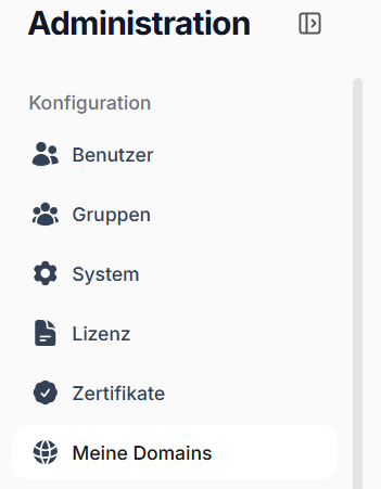 Screenshot des Admin-Panels und dem Bereich "Konfiguration"