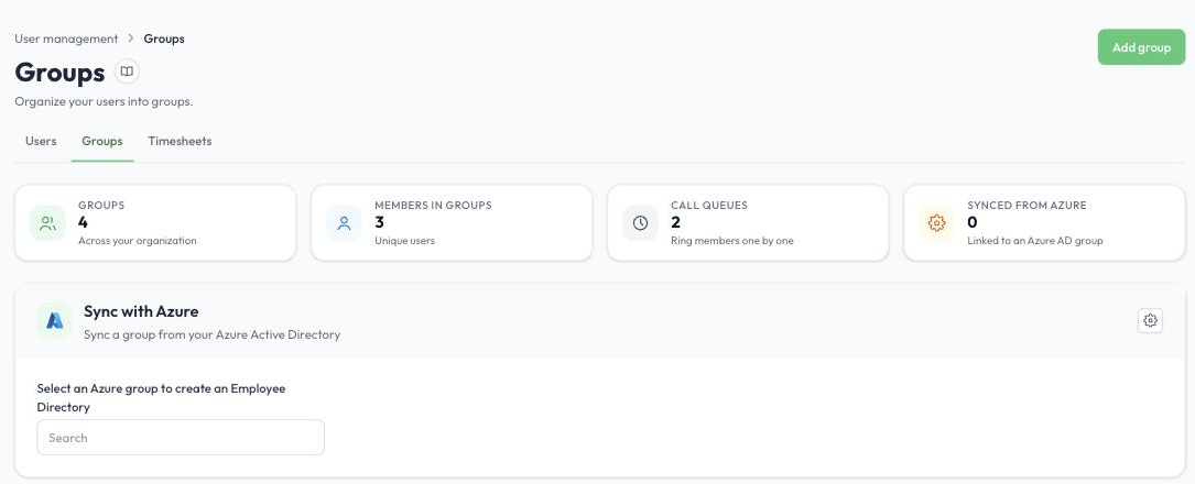 The Groups tab