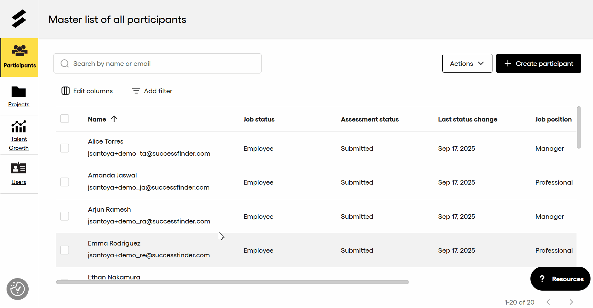 How to navigate the participant grid - SuccessFinder Help & Resources ...