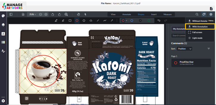 To download the file with annotation