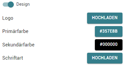 Design 
Logo 
Primãrfarbe 
Sekundãrfarbe 
Schriftart 
HOCHLADEN 
#357E88 
HOCHLADEN 