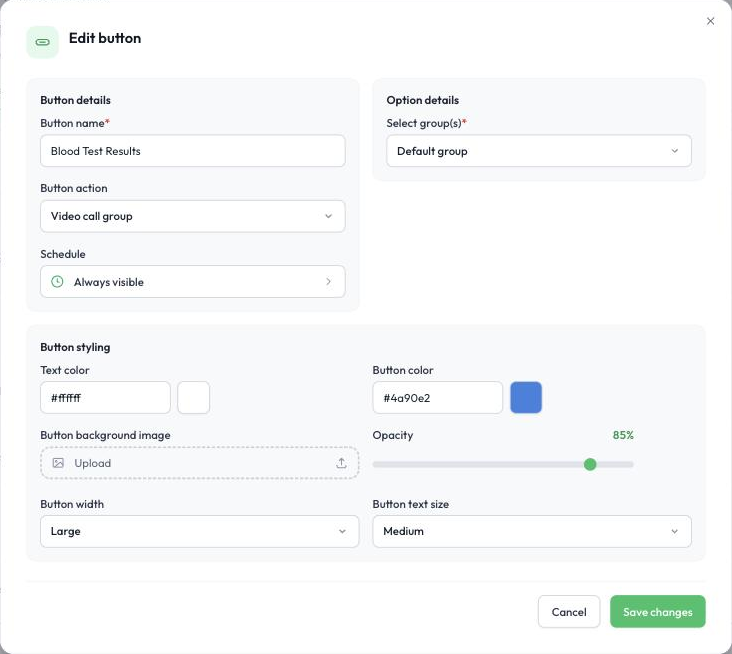 Linking groups to a station button