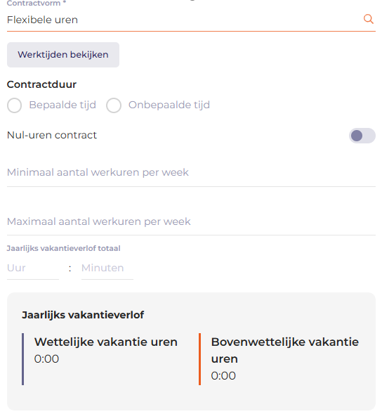 Flexibele uren contract