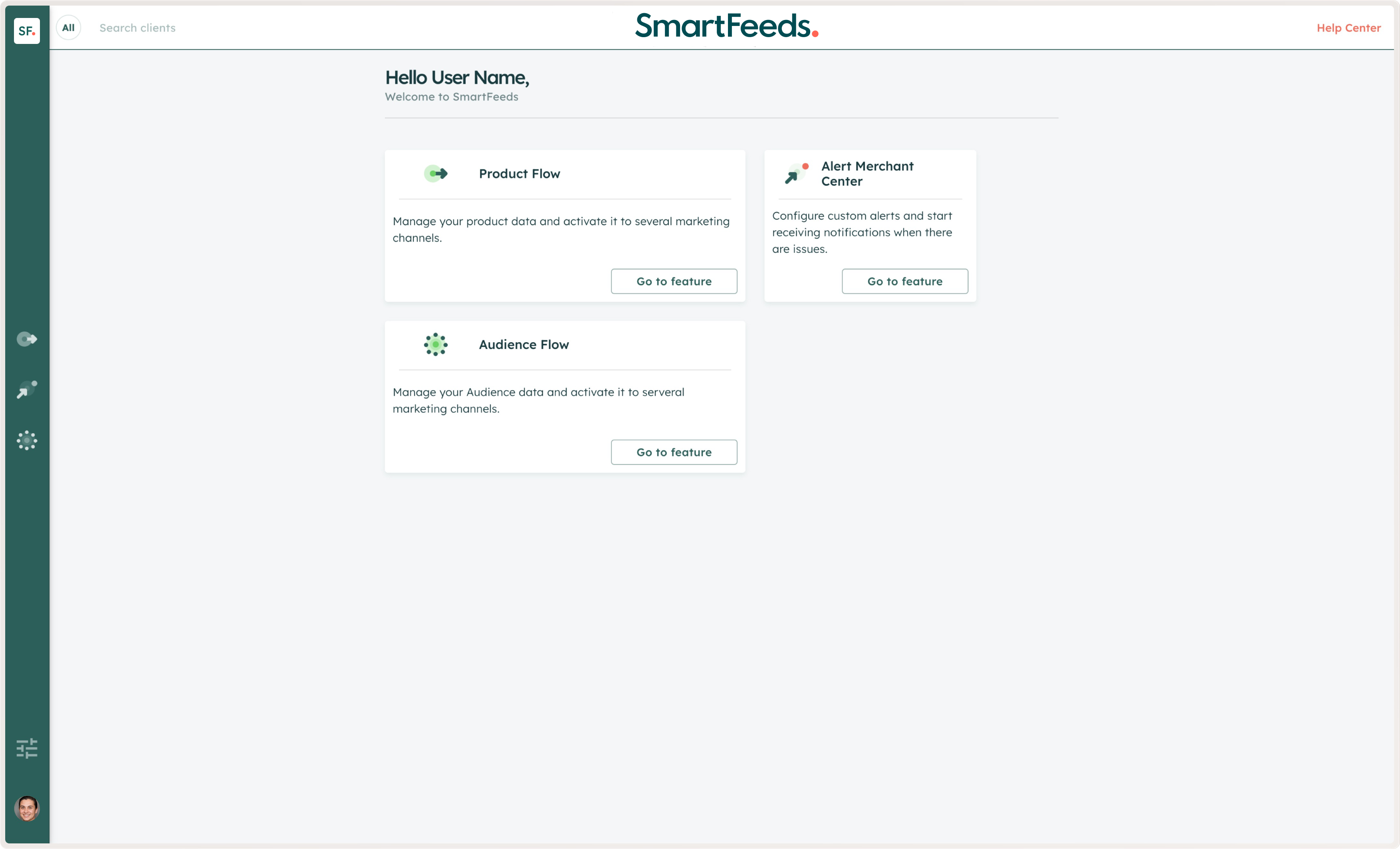 SmartFeeds openning Screen