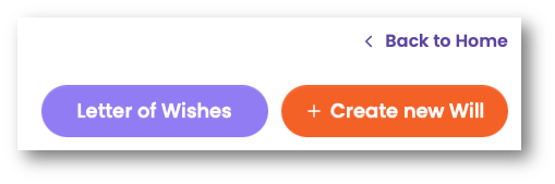 Create New Will button.