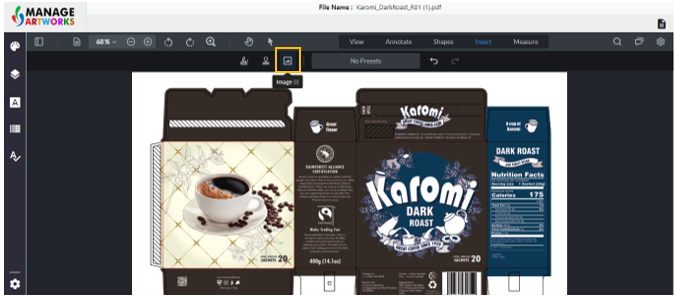 To add images on your packaging artwork