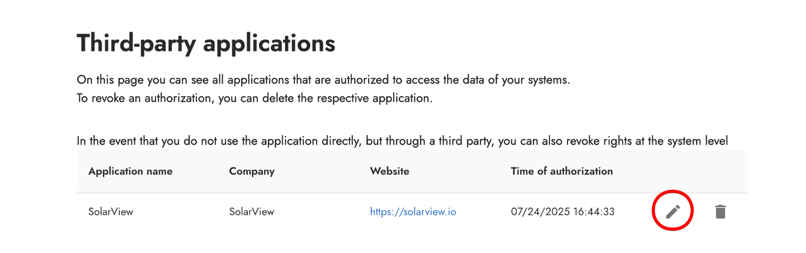 Third-party applications list of approved systems