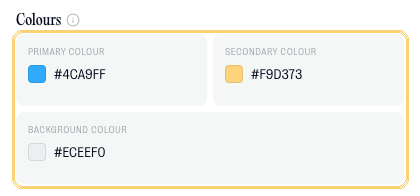 Primary, secondary and background colour controls