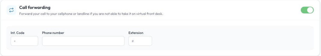 Call forwarding in Notifications & calls