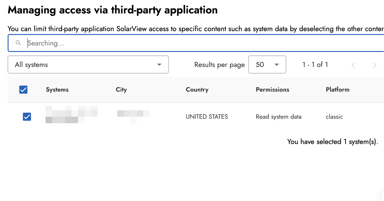 Selecting which systems a third-party application may access