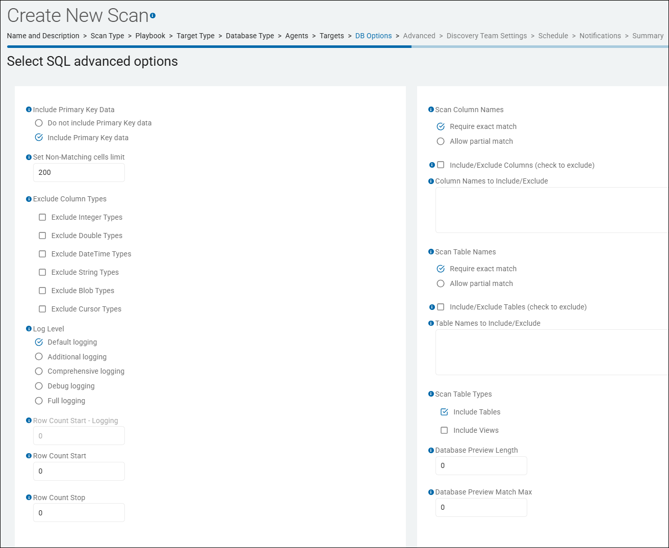 Select SQL advanced options