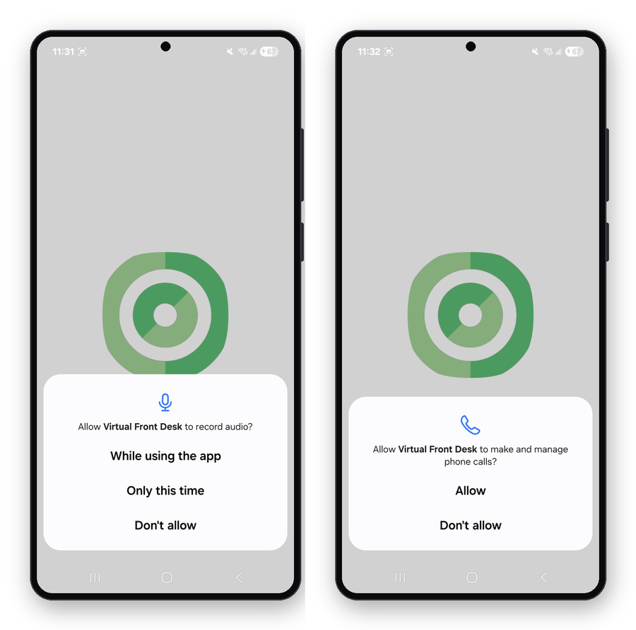 Allow access to the microphone and phone calls